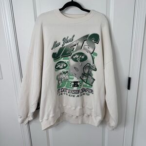 Abercrombie & Fitch Cream New York Jets crewneck sweatshirt XXL